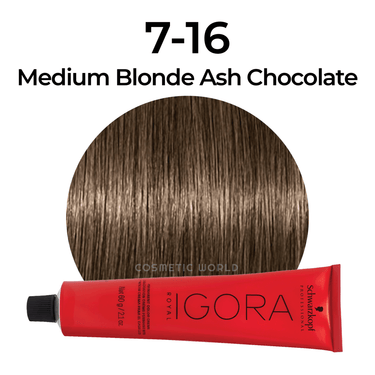 SCHWARZKOPF - IGORA ROYAL_Igora Royal Metallics 7 - 16 Medium Blonde Cendre Chocolate_Cosmetic World